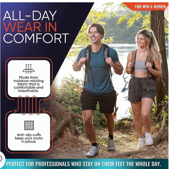 NWT Pair of compression foot socks size M in box. - Picture 4 of 8